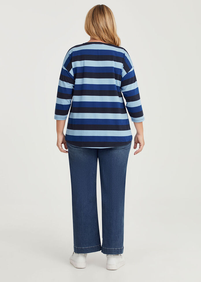 Original Multi Stripe 3/4 Long Sleeve Top