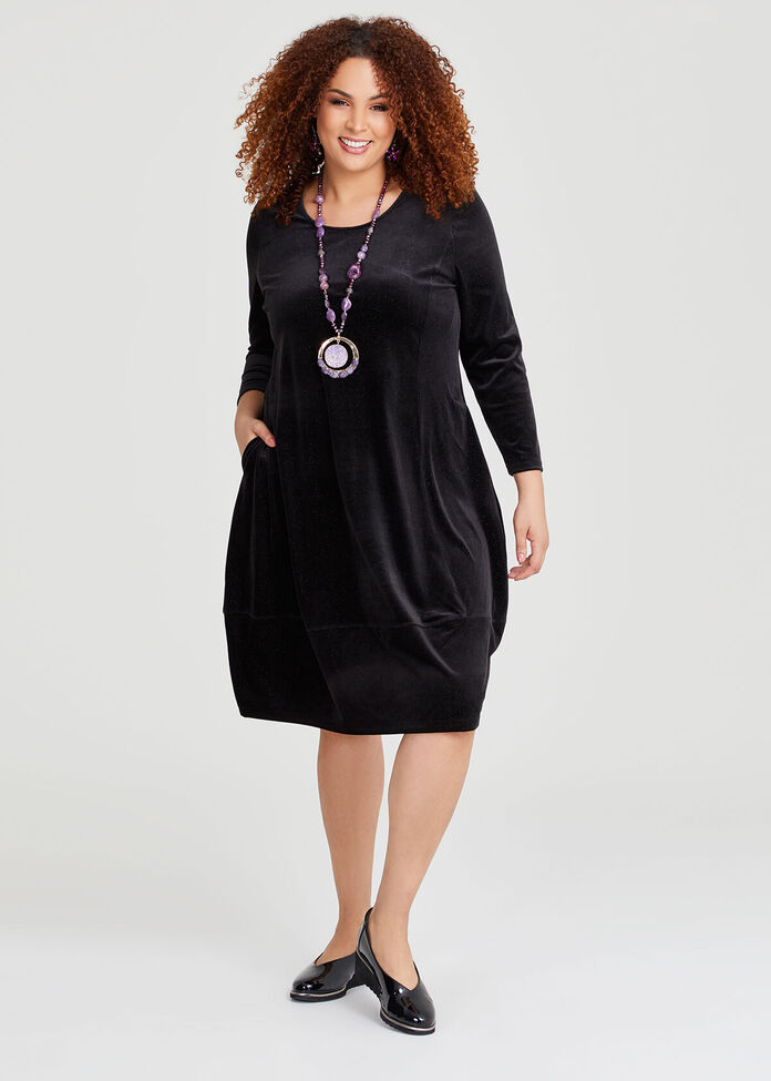 Textured Striped Sleeveless Henley Dress with Lurex