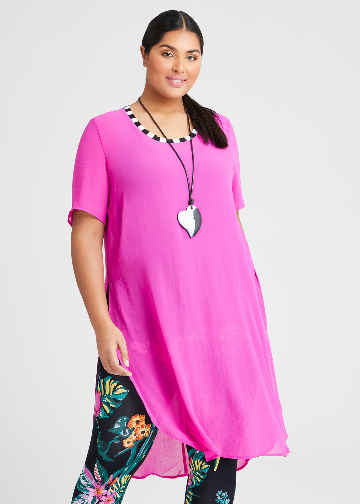Shop Chiffon Sandra Overlay Tunic in 