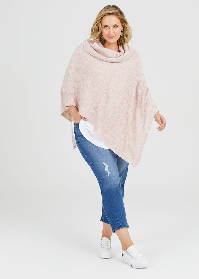 Pink Mix Poncho, , hi-res