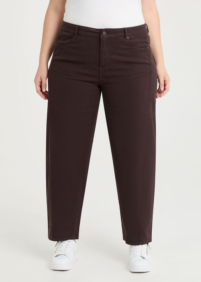 Curved Seam Barrel Jean, , hi-res