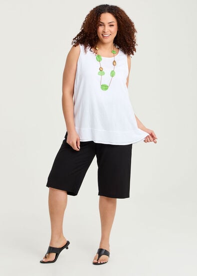 Plus Size Cotton Linen Longline Short