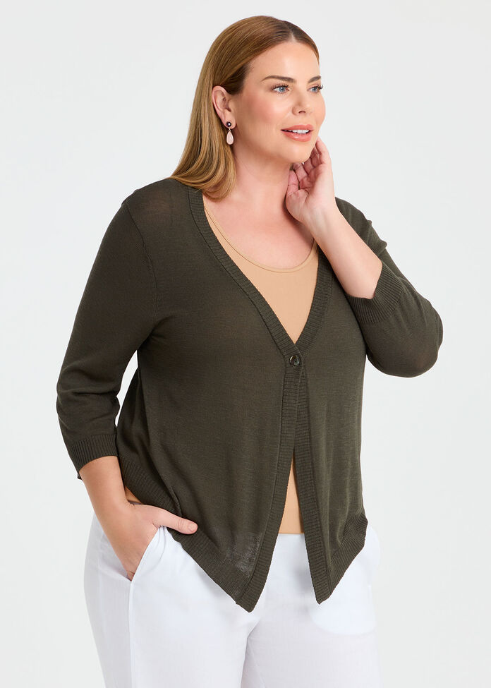 Tori Slub Knit Crop Cardigan, , hi-res
