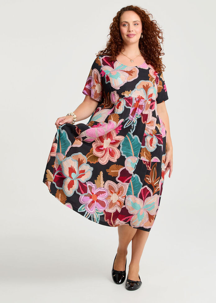 Natural Pocket Midi Dress, , hi-res