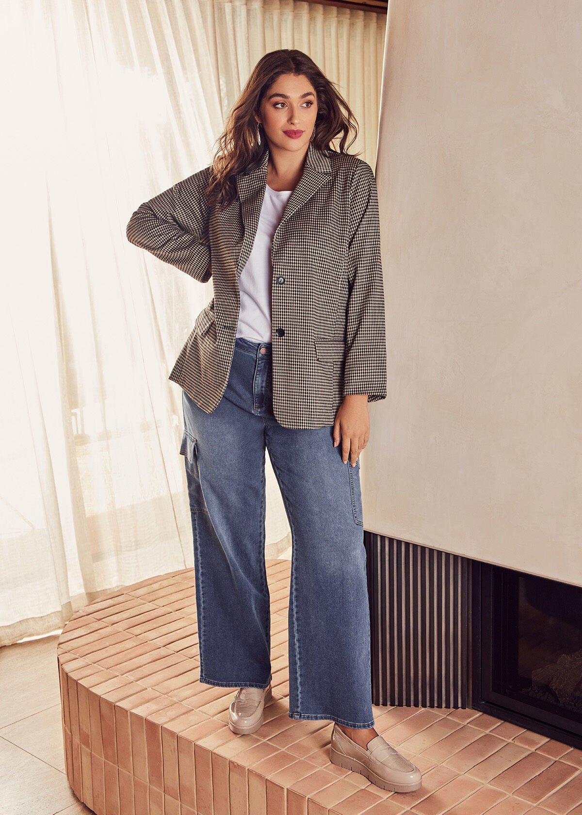 Houndstooth blazer womens uk store