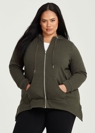 Plus Size Active Hooded Jacket