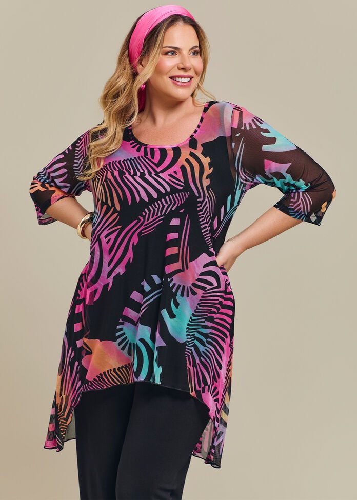 Swirl Mesh Hi-lo Tunic, , hi-res