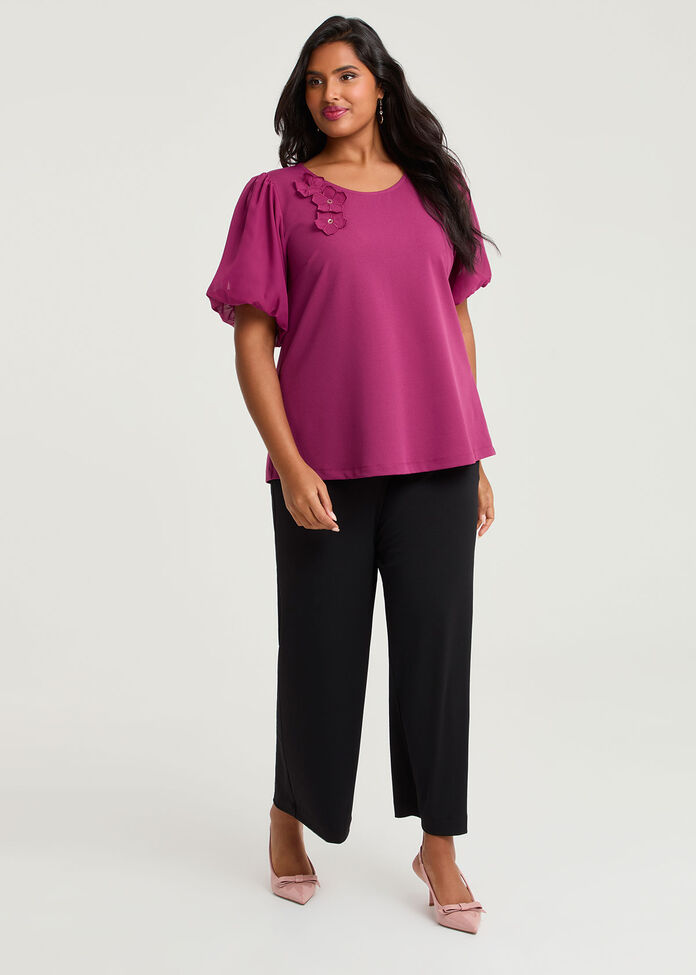 Applique Flower Top, , hi-res