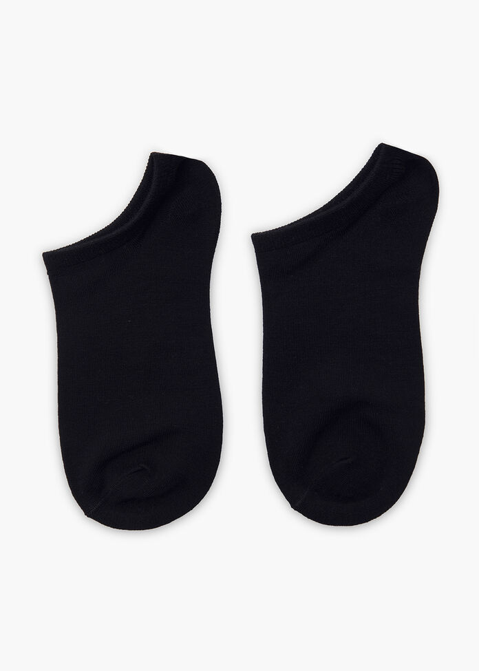 5 Pack Black Bamboo Ankle Socks, , hi-res