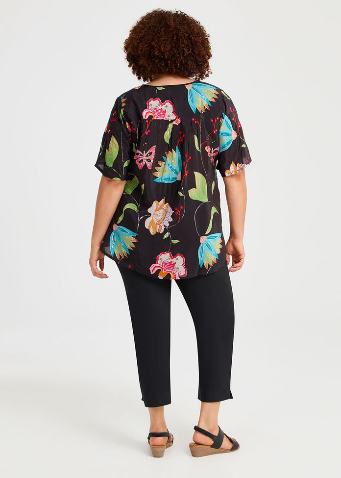 Sequin Embroidery Natural Top, , hi-res