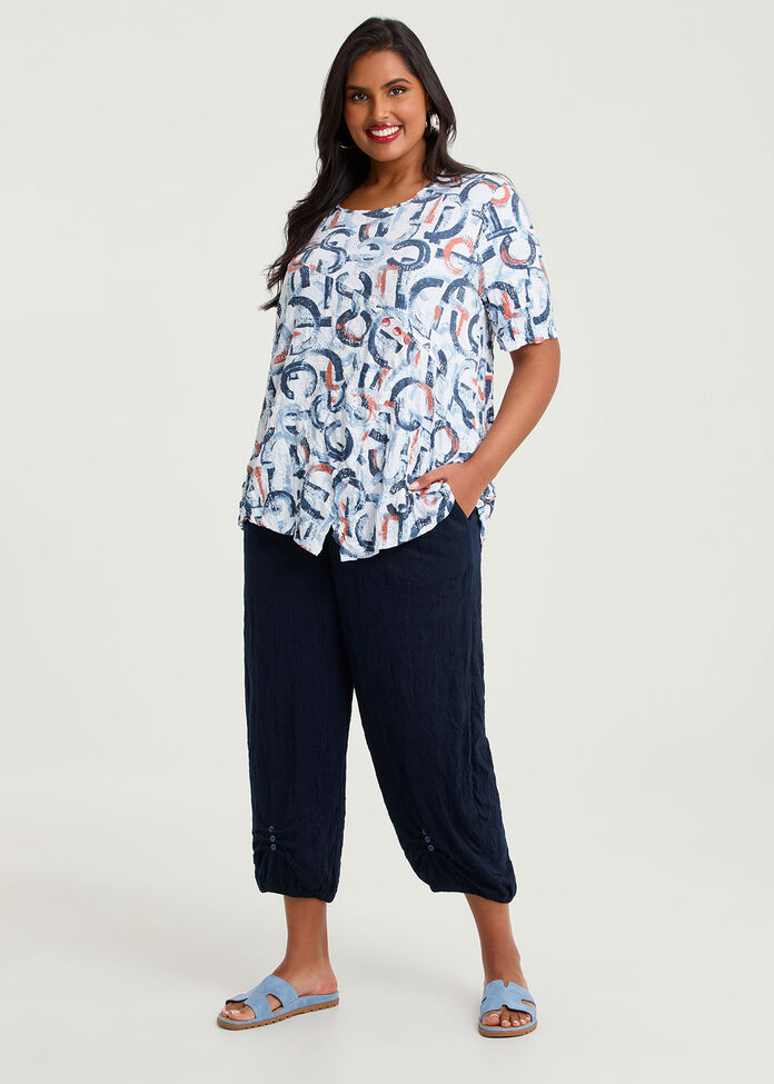 Abstract Bamboo & Foil Crush Top, , hi-res