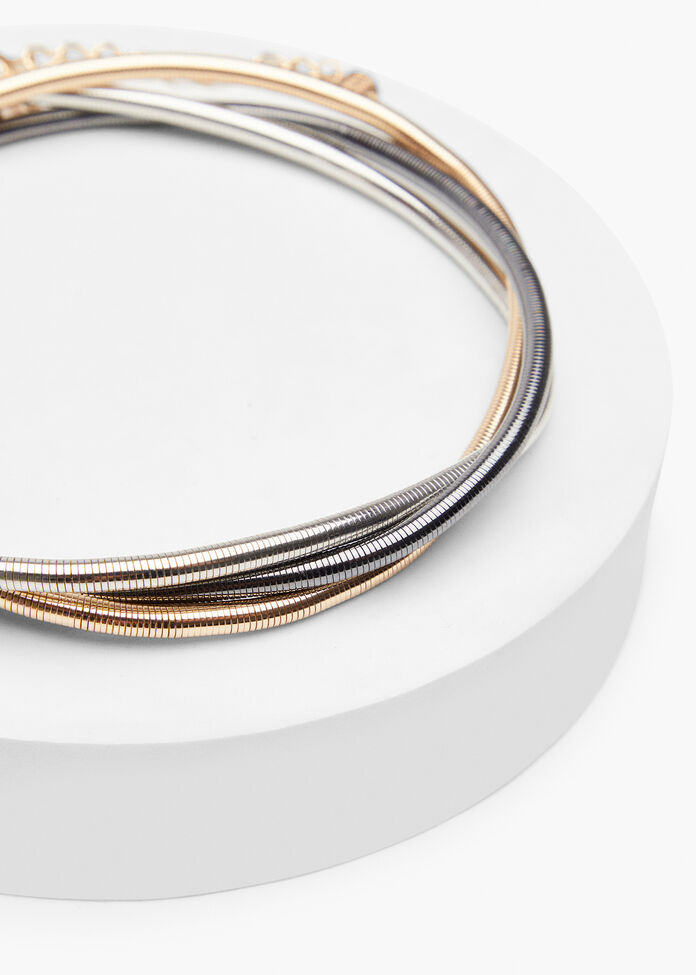 Two Tone Choker Necklace, , hi-res