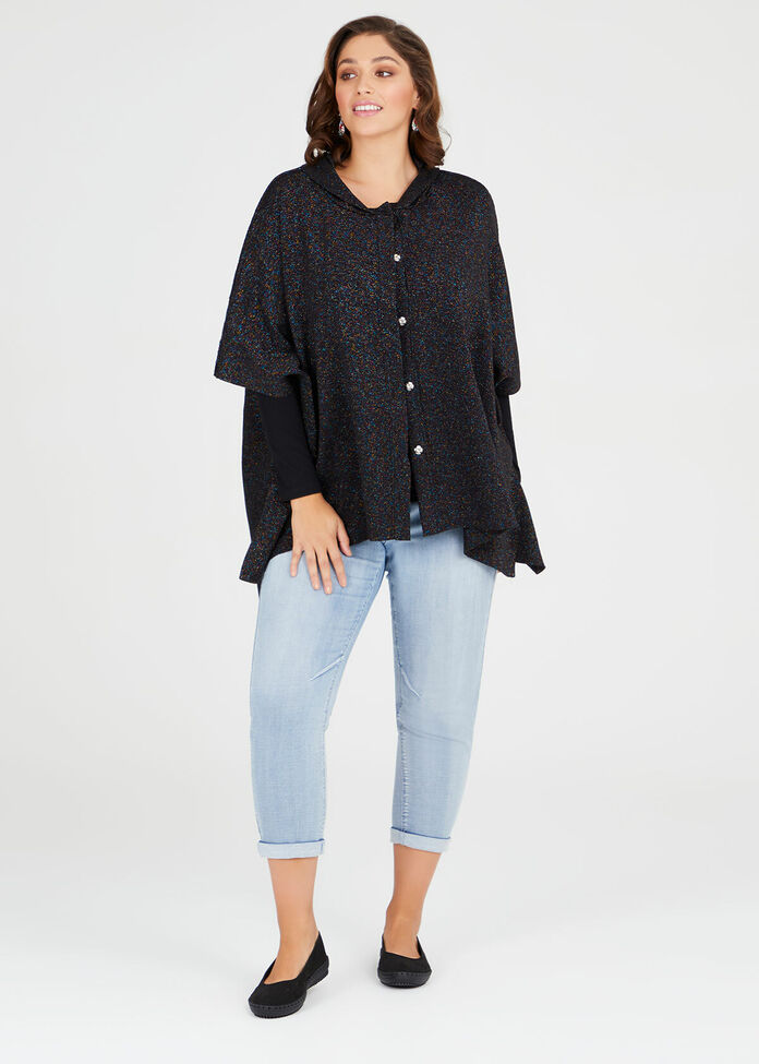 Rainbow Lurex Poncho, , hi-res