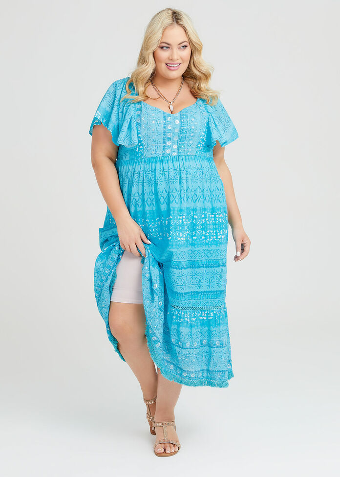 Shop Plus Size Nadia Cotton Maxi Dress in Multi Taking Shape AU