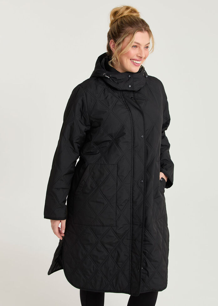 Hooded Quilted Puffer Jacket, , hi-res