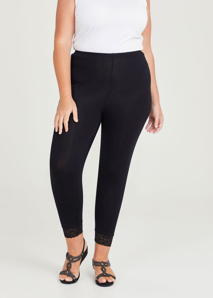 Shop Plus Size Bamboo Essential Lace Legging in Black | Taking Shape AU