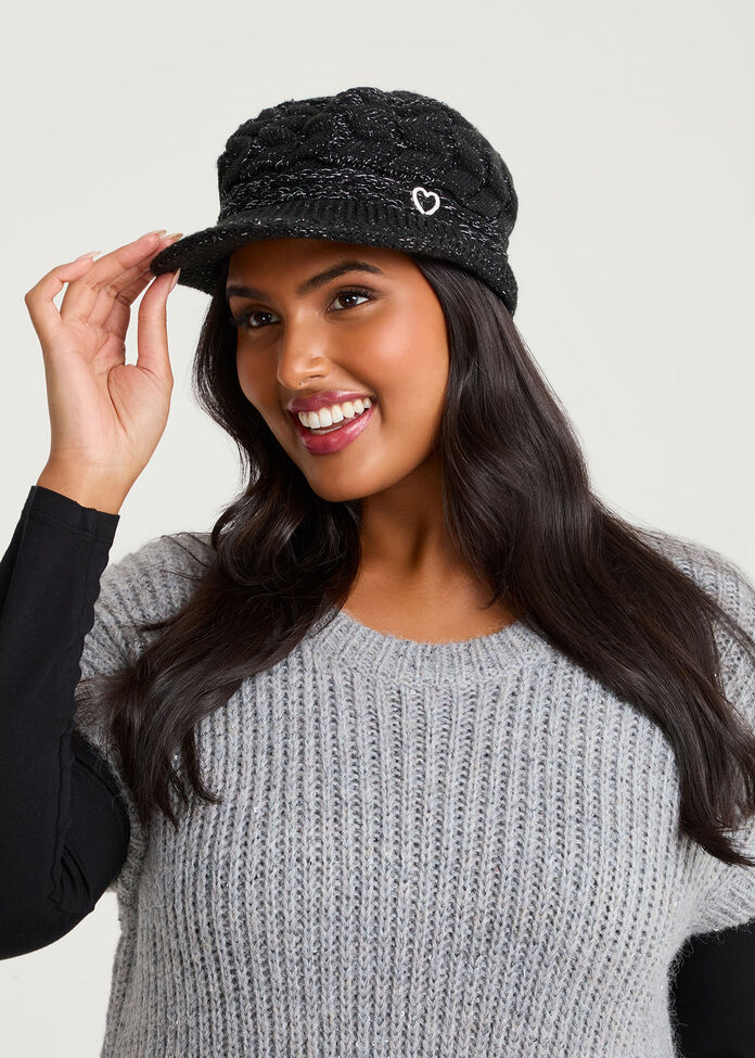 Lurex Thread Baker Boy Cap, , hi-res