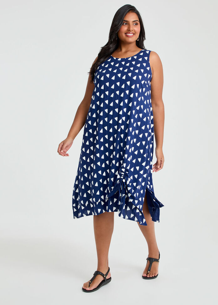 Natural Lorena Abstract Dress, , hi-res