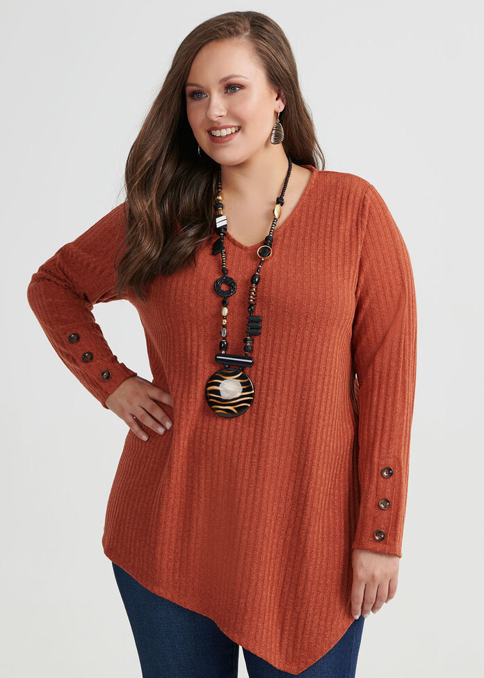 Twilight Button Sleeve Top, , hi-res