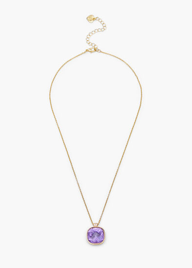 Square Jewel Drop Necklace