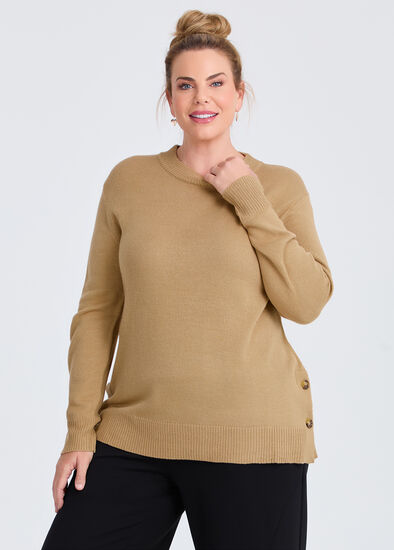 Plus Size Soft Touch Button Jumper