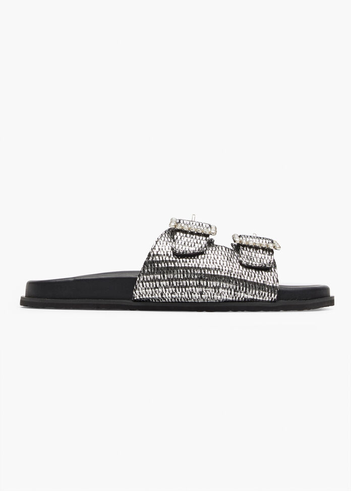 Raffia Slide Sandal, , hi-res