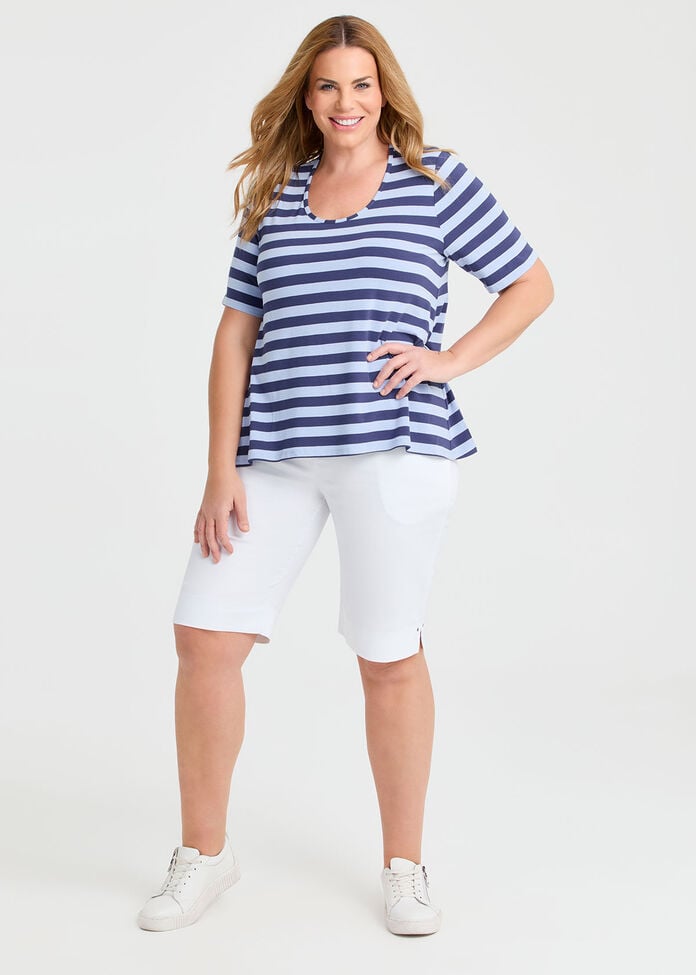 Natural Stripe Essential T-Shirt, , hi-res