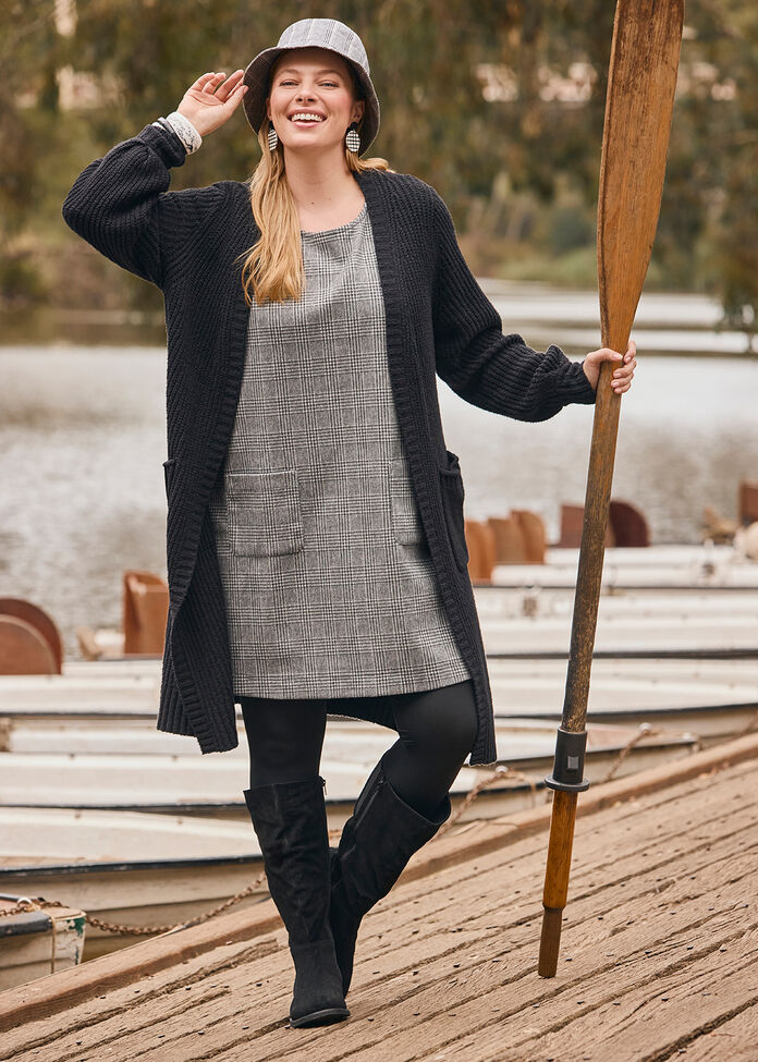 Longline Pocket Rib Cardigan, , hi-res