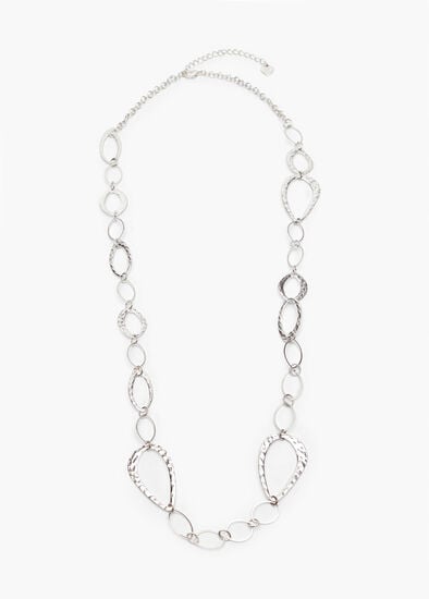 Plus Size Clean Metal Links Long Necklace