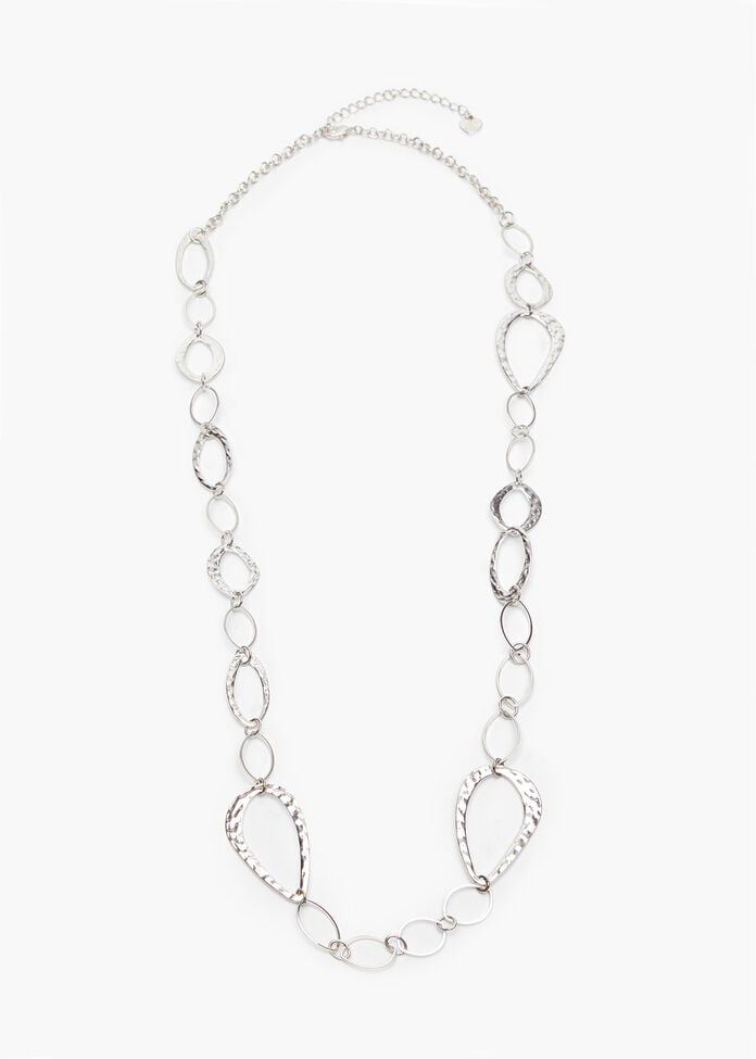 Clean Metal Links Long Necklace, , hi-res