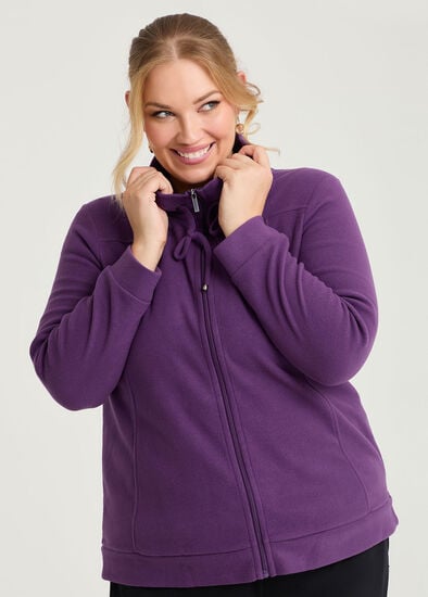 Plus Size Polar Fleece Zip Front Jacket