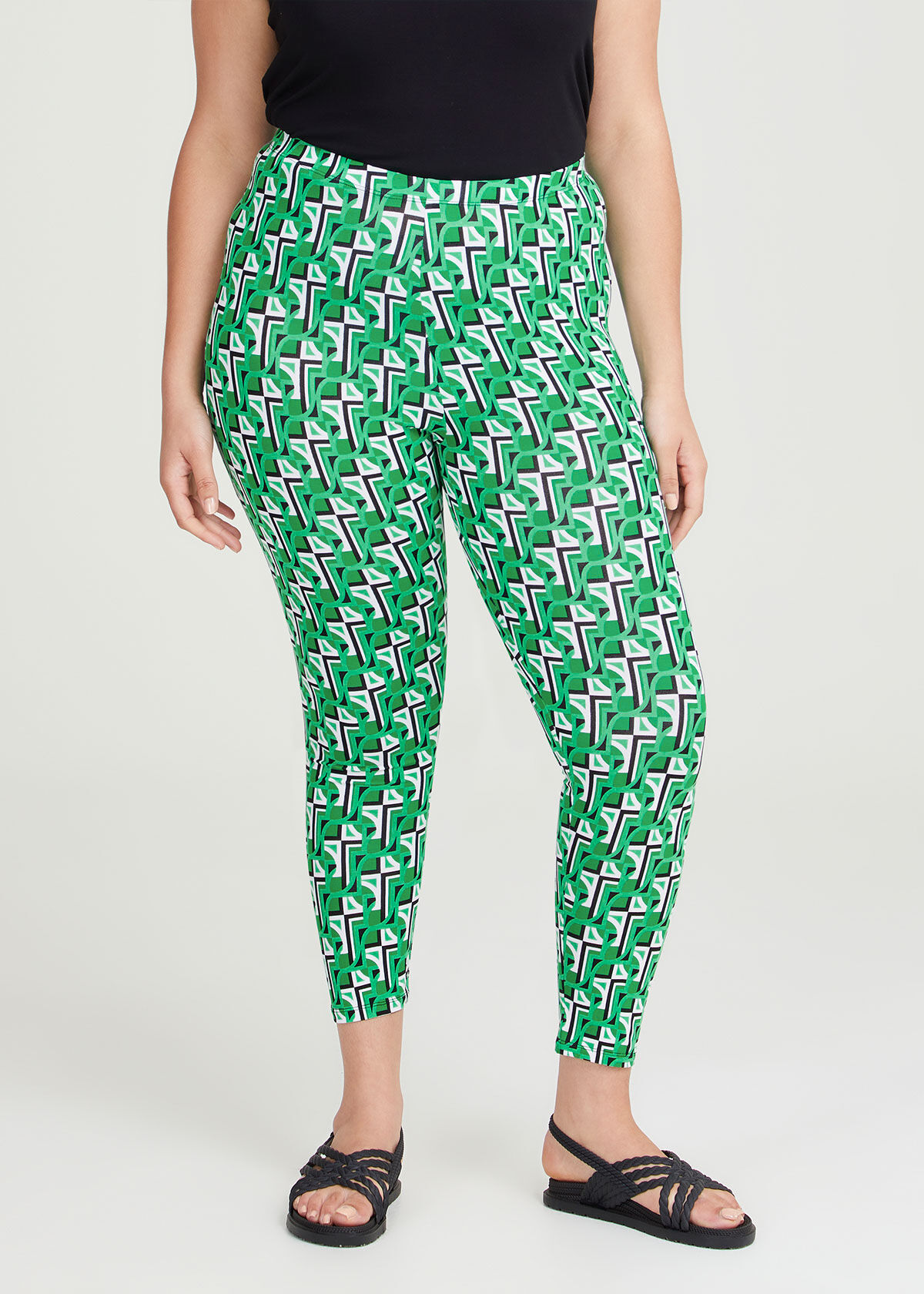 Shop Plus Size Natural Mia Abstract Legging in Multi Sizes 12 30