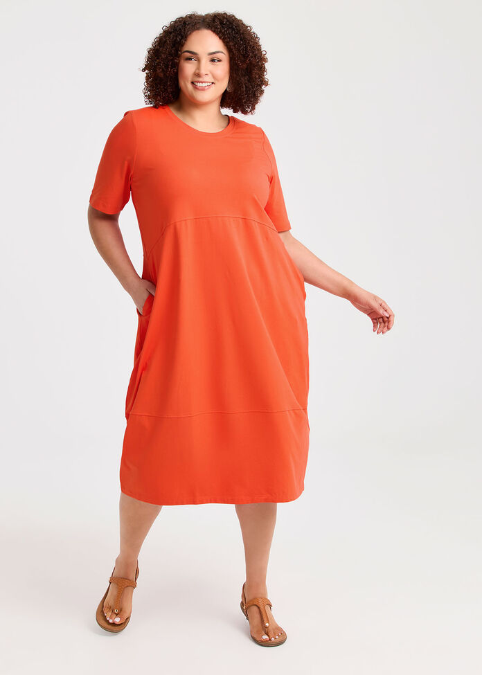 Cotton Talia Short Sleeve Dress, , hi-res
