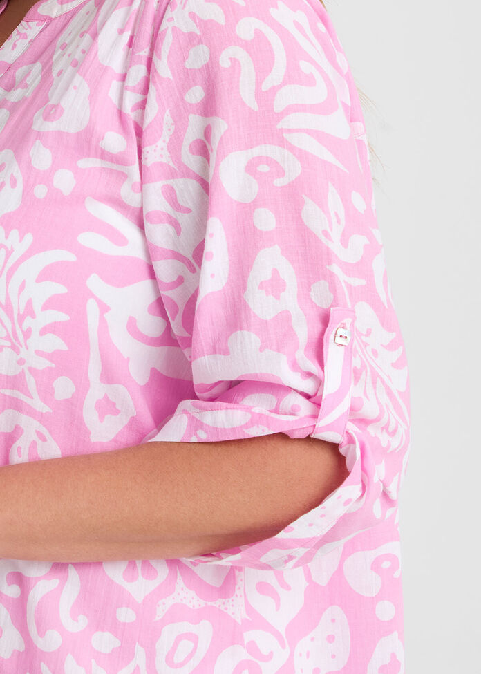 Cotton Batik Print Top, , hi-res