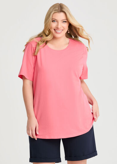Plus Size Good Earth Australian Cotton Crew Neck T-shirt