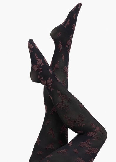 50 Denier Floral Jacquard Tights