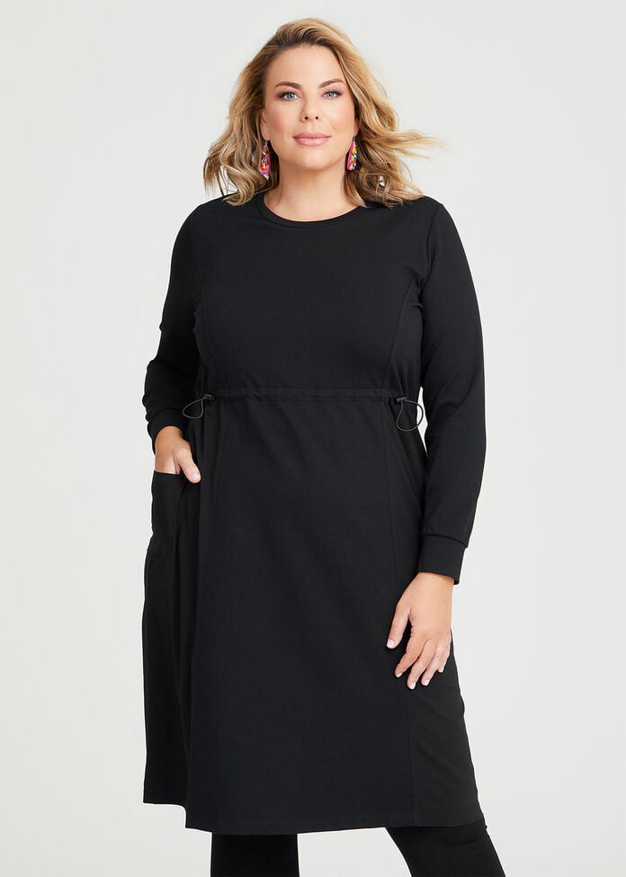 Shop Plus Size Ponte Spliced Pocket Dress in Black | Taking Shape AU