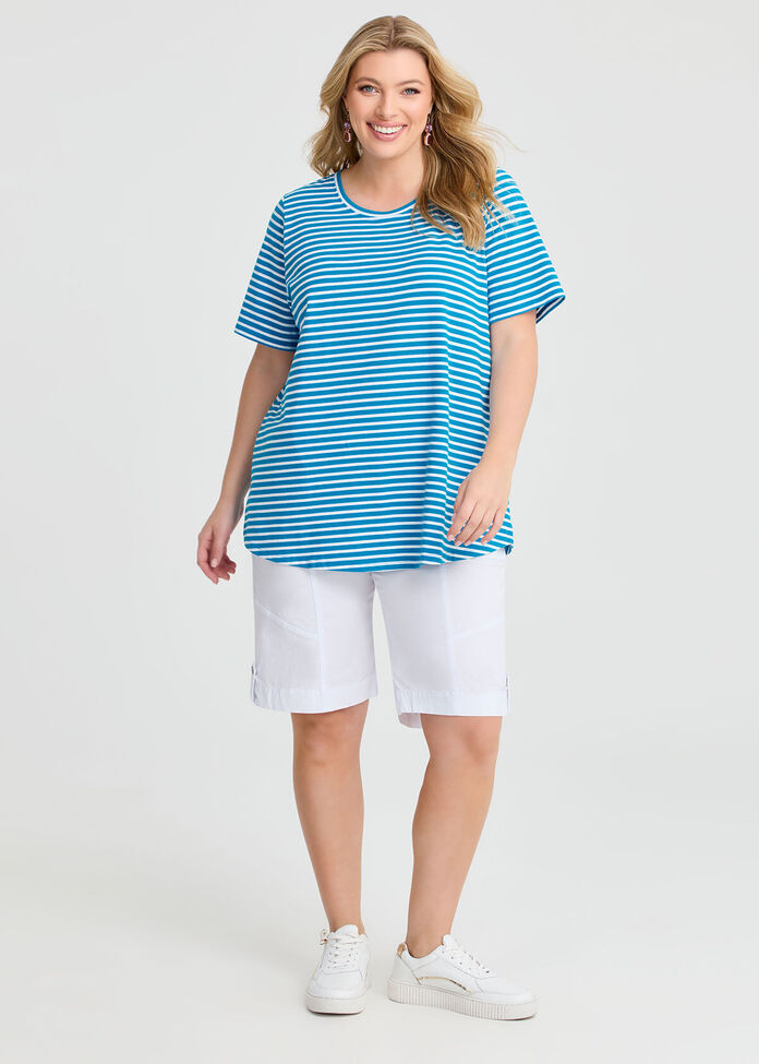 Good Earth Australian Cotton Stripe T-shirt, , hi-res