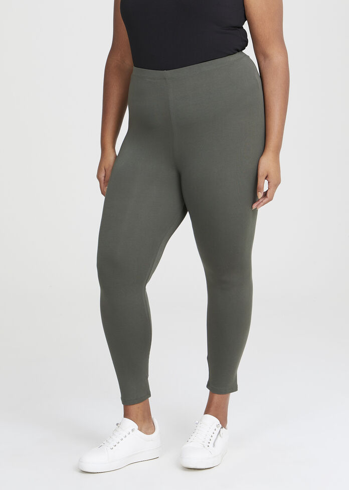 Shop Plus Size Bamboo Breezy 7/8 Legging in Green | Sizes 12-30 ...