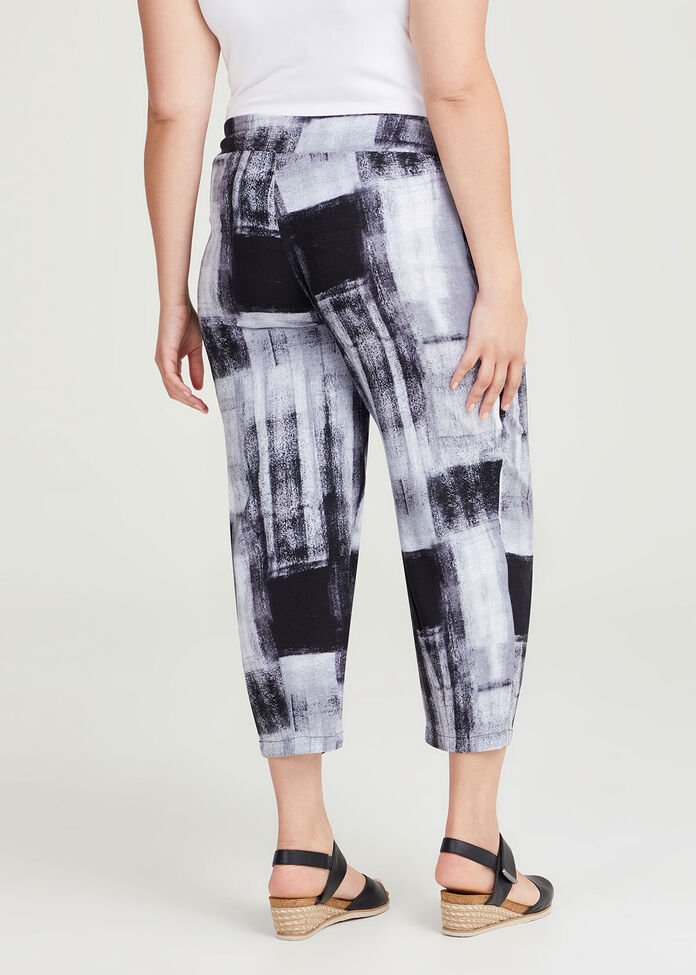 Shop Plus Size Natural Lia Abstract Crop Pant in Multi | Taking Shape AU
