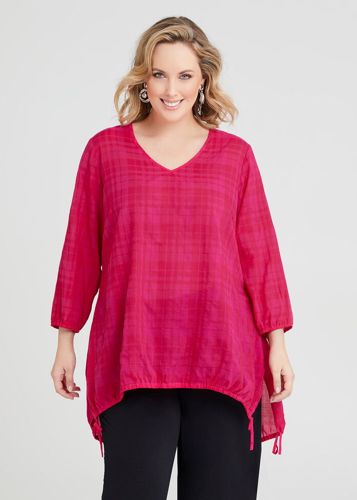 Shop Plus Size Natural Gingham Days Tunic in Pink | Taking Shape AU