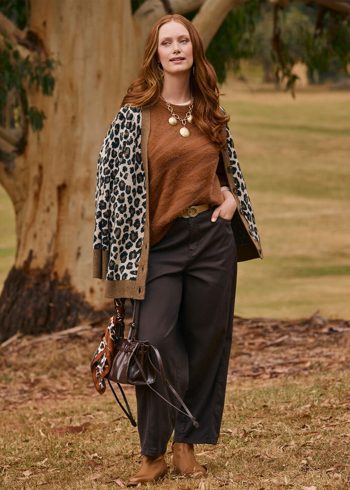 Animal Button Through Cardigan, , hi-res