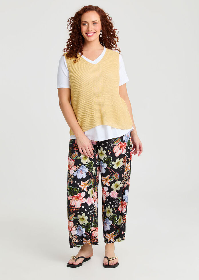 V-neck Knit Tank, , hi-res