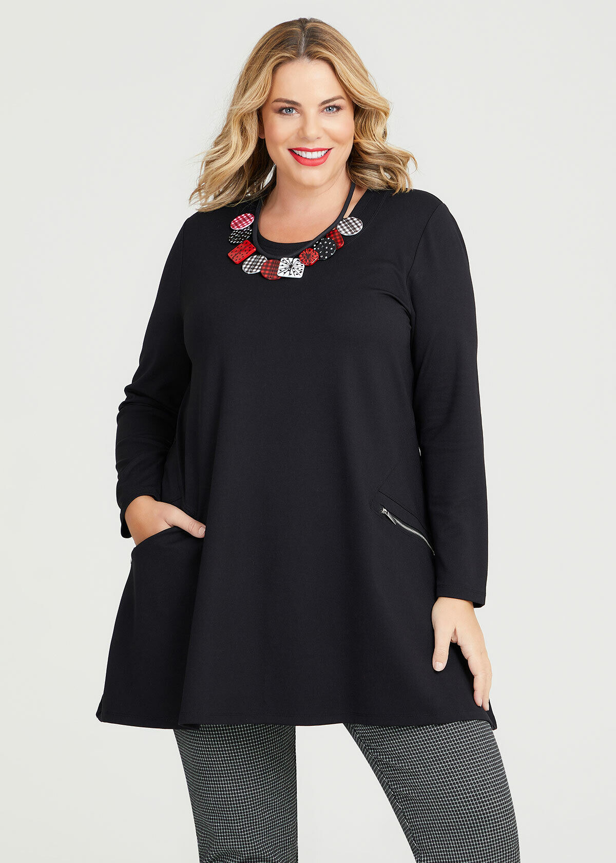 Bamboo Ponte Zip Pocket Tunic