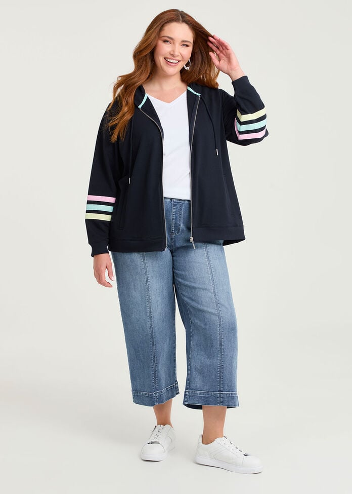 Cotton Zip Through Hoodie, , hi-res