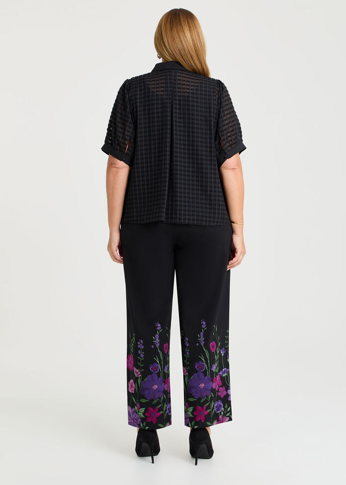 Jet Textured Chiffon Blouse, , hi-res