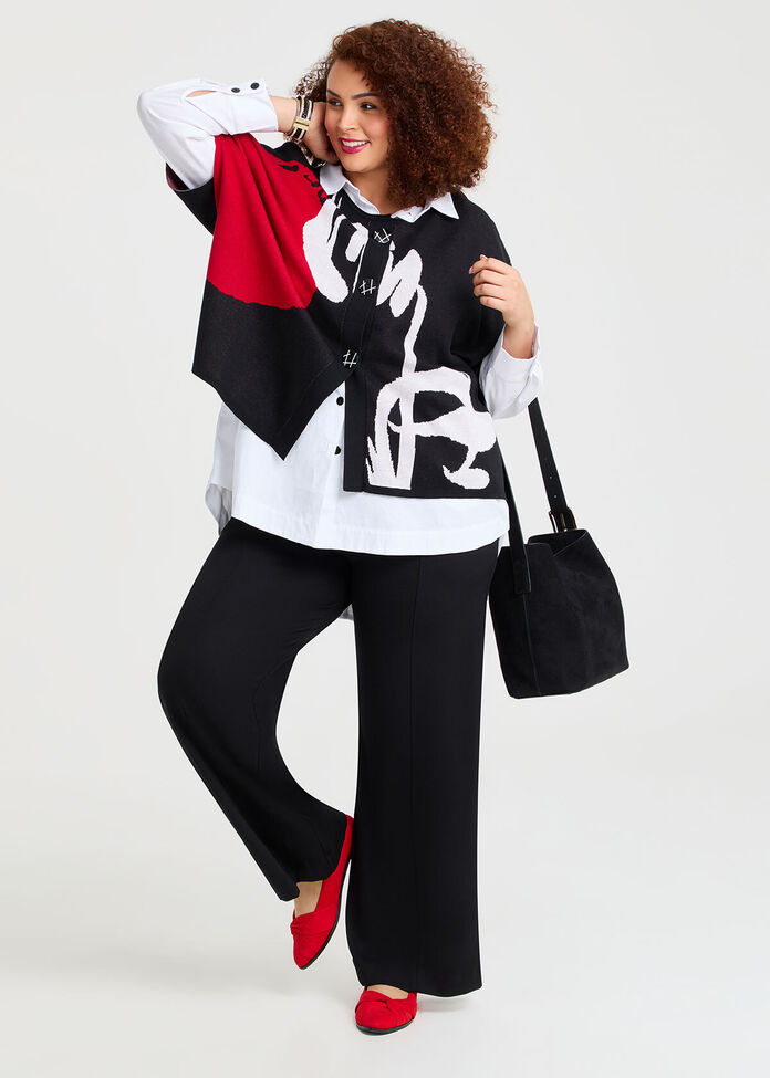 Jacquard Knit Cotton Cardigan, , hi-res