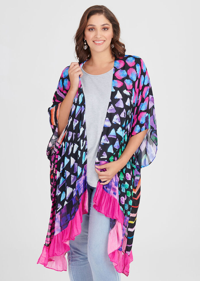 Bright Ruffle Cape, , hi-res