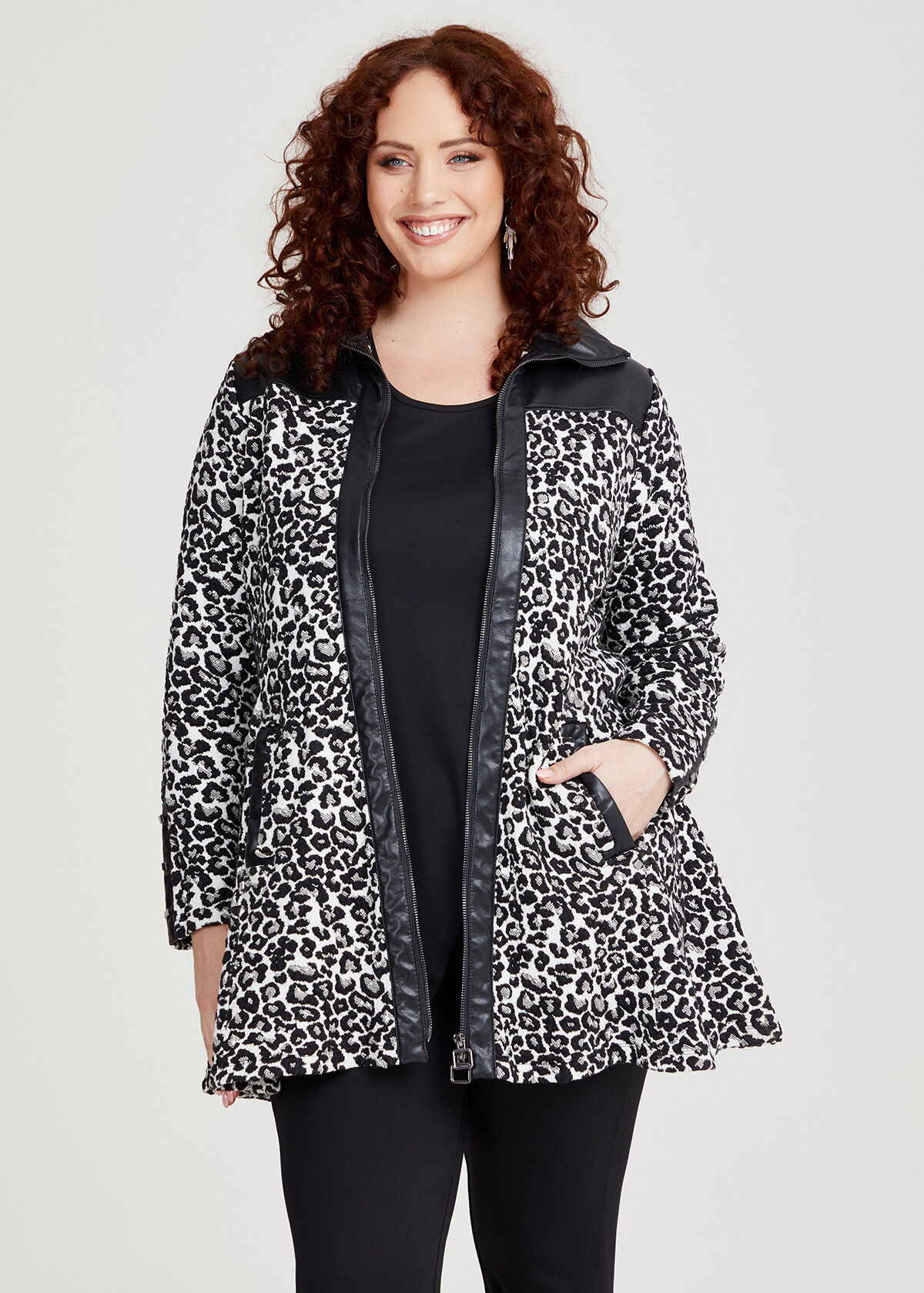 Leopard plus size jacket new arrivals