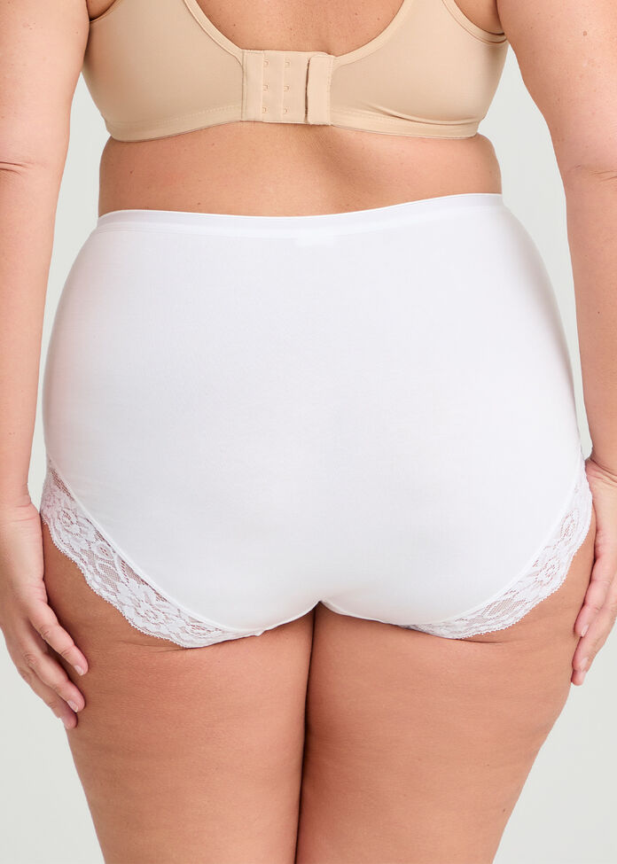 3 Pack Cotton Lace Full Briefs, , hi-res